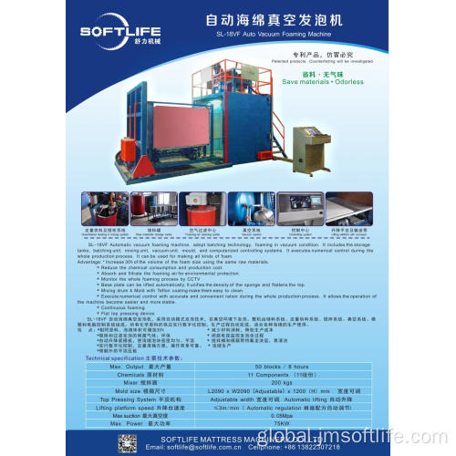 Foam Machine for Making Sponge AUTO VACUUM FOAMING MACHINE WITH TOP PRESSING SYSTEM Manufactory
